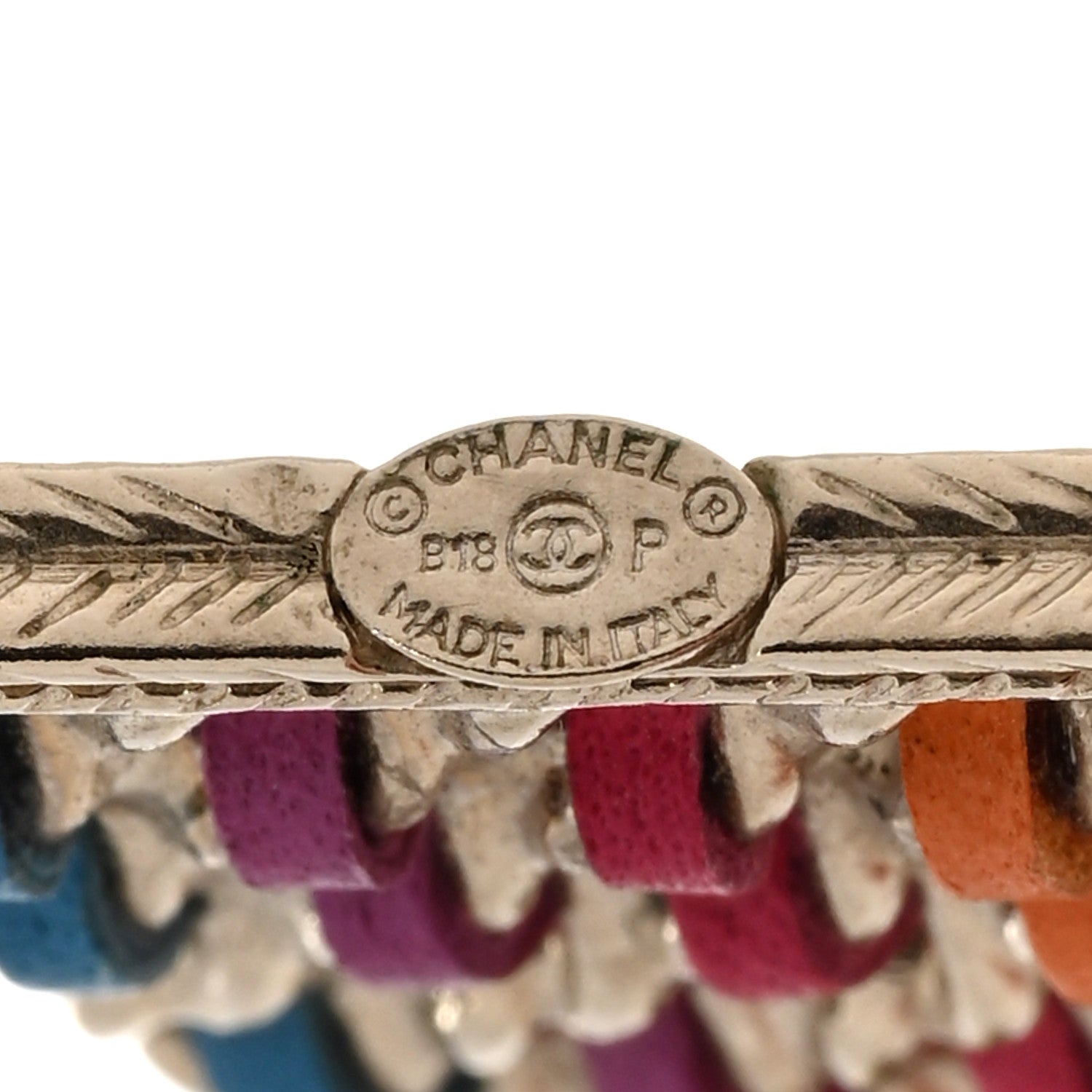 Chanel Lambskin Chain Rainbow CC Brooch Gold Multicolor 4 of 4