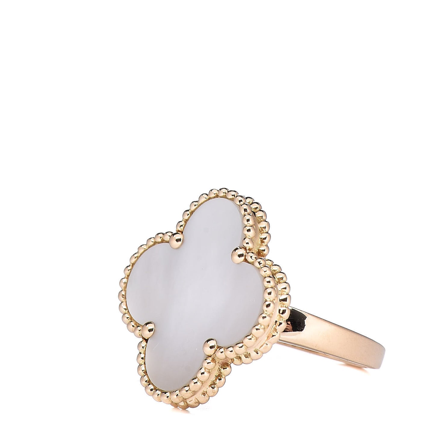 18K Yellow Gold Mother of Pearl Magic Alhambra Ring 47 4