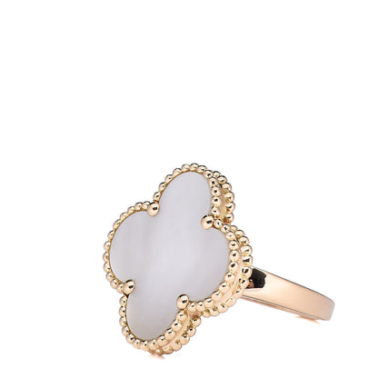 Van Cleef & Arpels 18K Yellow Gold Mother of Pearl Magic Alhambra Ring 47 4 3 of 6
