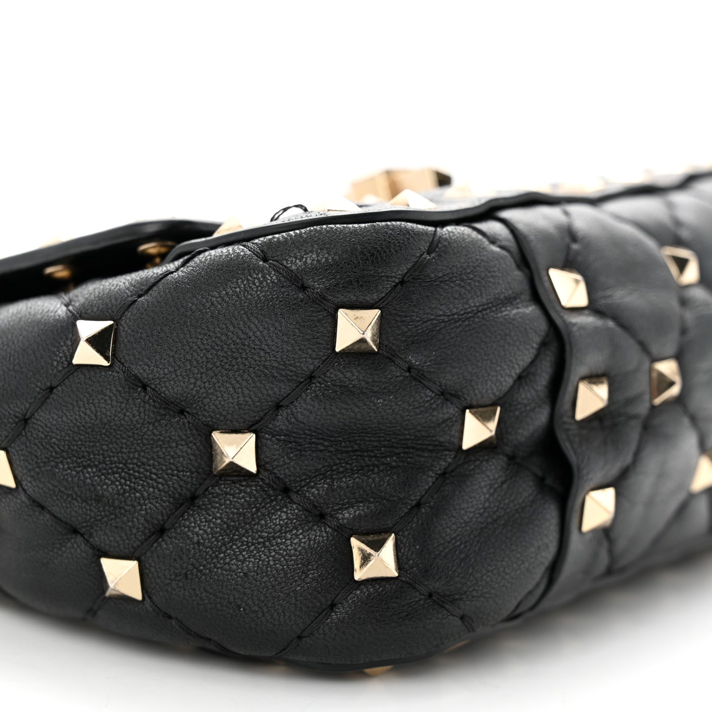Nappa Micro Rockstud Spike Shoulder Bag Black