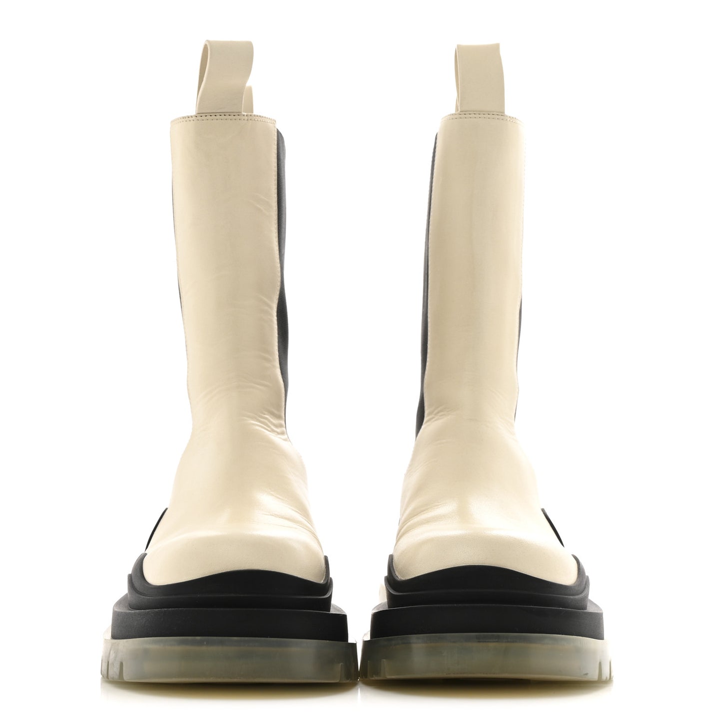Calfskin The Tire Chelsea Boots 39.5 Wax Black Transparent
