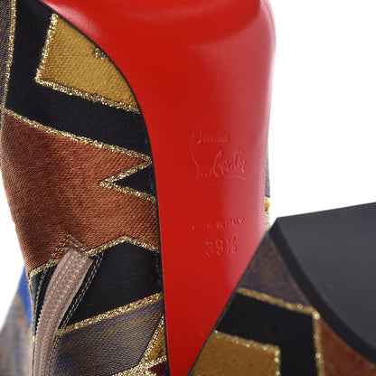 Christian Louboutin Nappa Silk Tissu Geometrique Hilconico 85 Booties 39.5 Multicolor 6 of 13