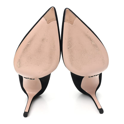 Prada Camoscio Crystal Pumps 37 Black 6 of 9