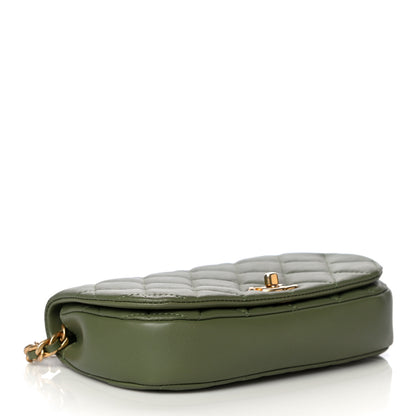 Chanel Calfskin Quilted Coco Mail Clutch With Chain Green 5 of 14