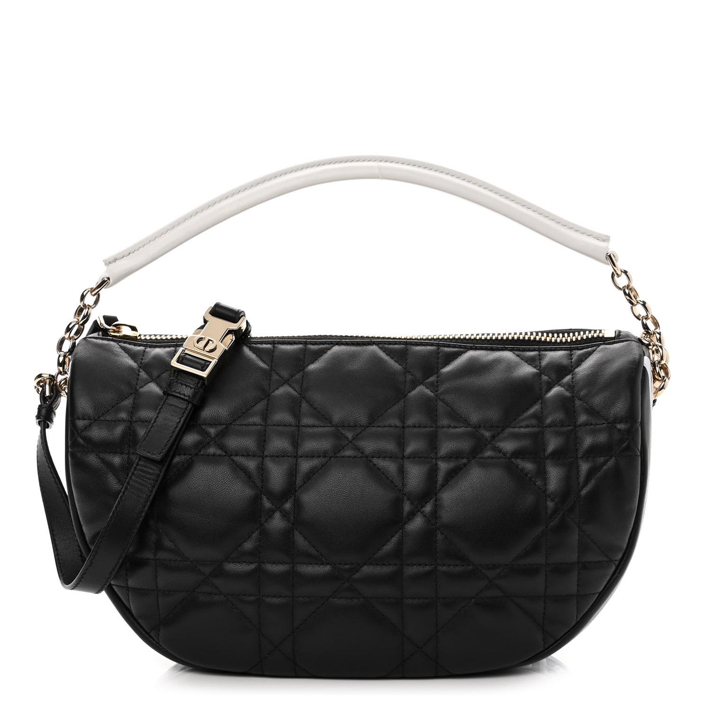 Lambskin Cannage Medium Dior Vibe Hobo Bag Black