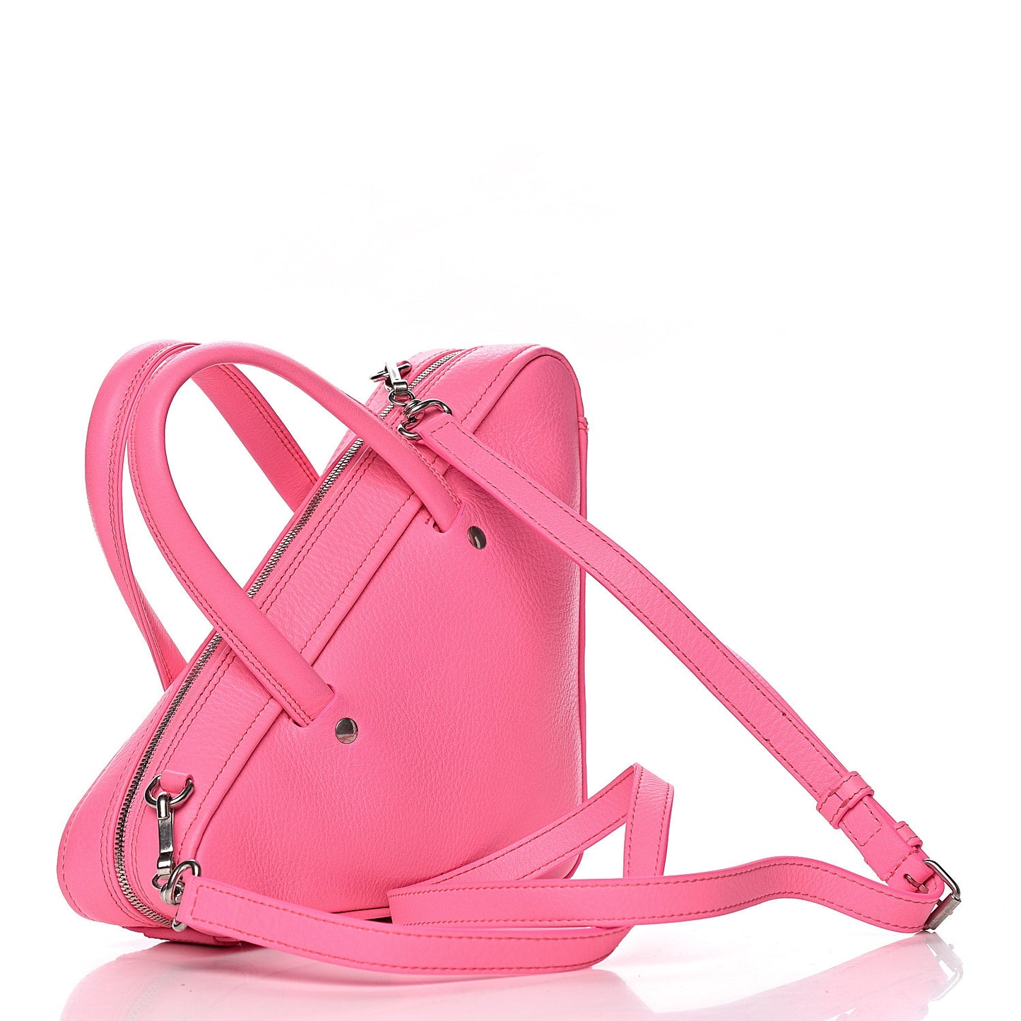Shiny Day Calfskin XS Triangle Duffle Acid Pink Black