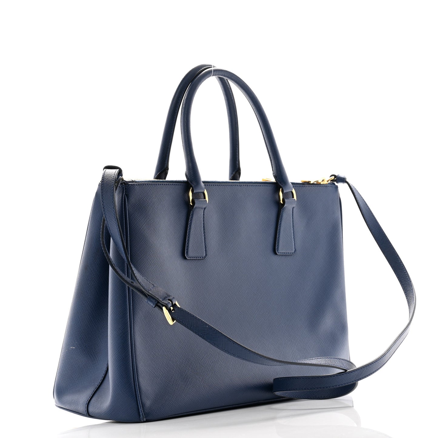Saffiano Large Galleria Double Zip Tote Bluette