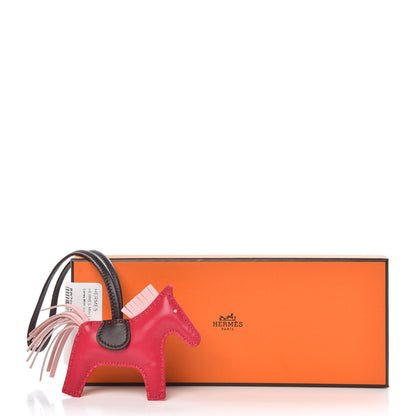 Hermes Milo Lambskin Grigri Rodeo Horse Bag Charm PM Rose Sakura Framboise Rouge Sellier 4 of 4