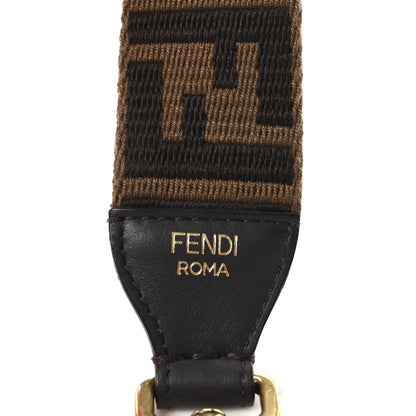 Fendi Ribbon Vitello Century FF 1974 Flat Studded Strap You Fango Marrone Ebano 4 of 6