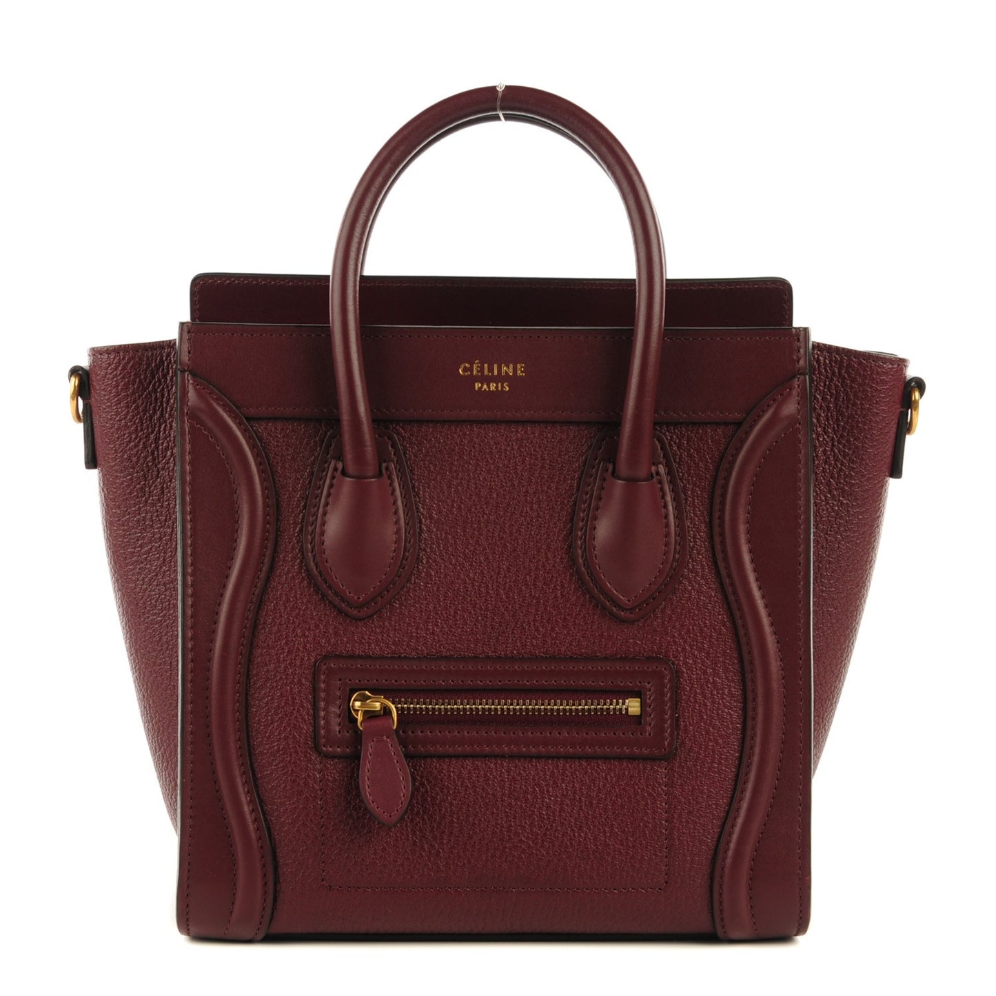 Smooth Calfskin Goatskin Nano Luggage Burgundy