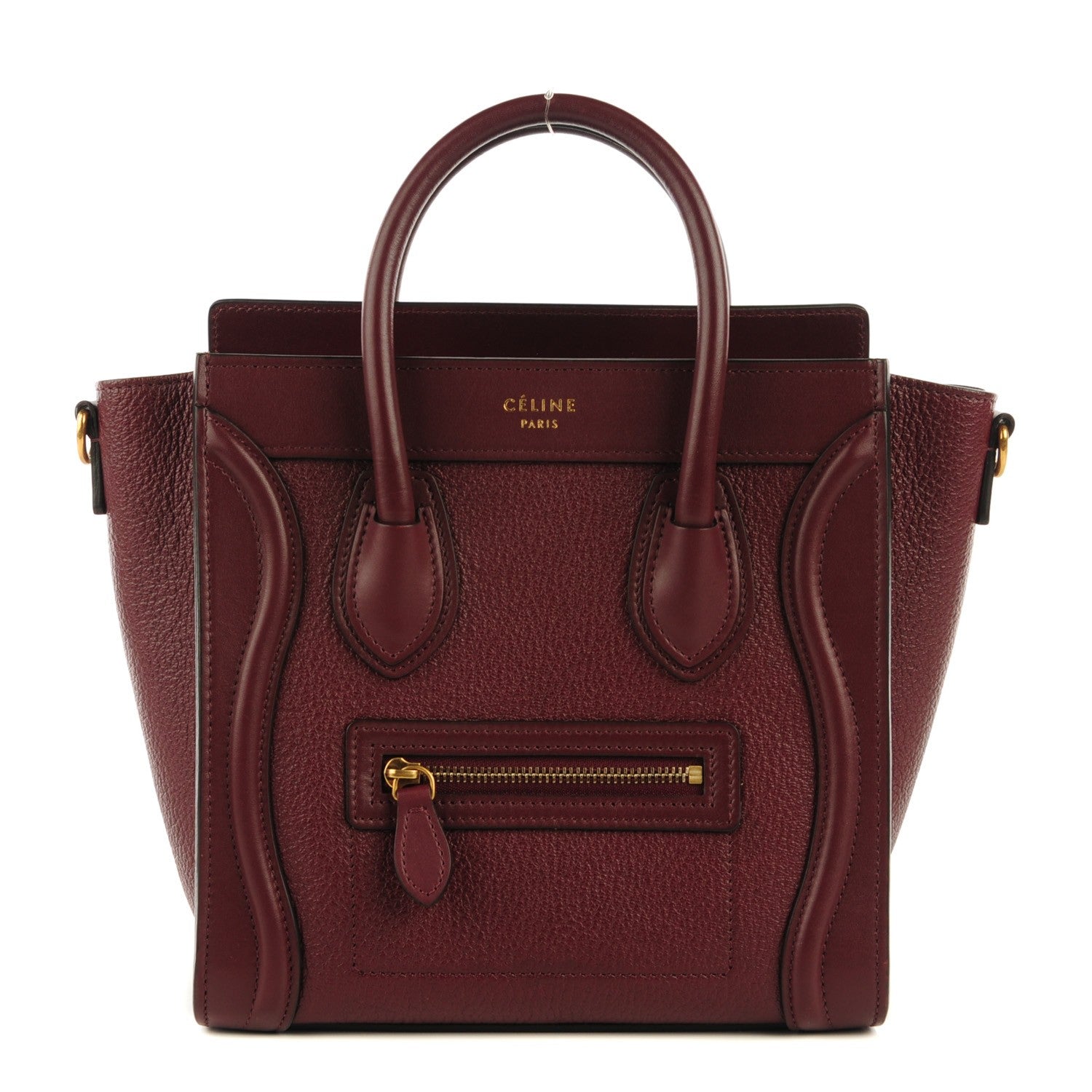 Celine Smooth Calfskin Goatskin Nano Luggage Burgundy 1 of 16