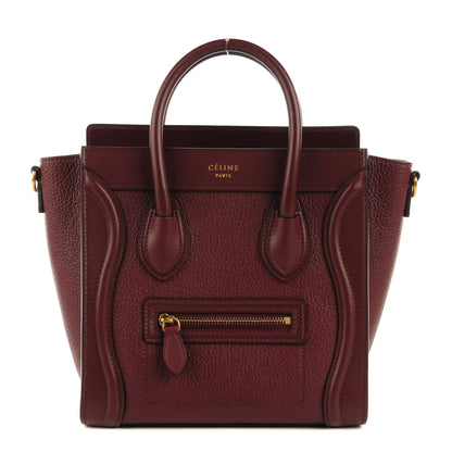 Celine Smooth Calfskin Goatskin Nano Luggage Burgundy 1 of 16