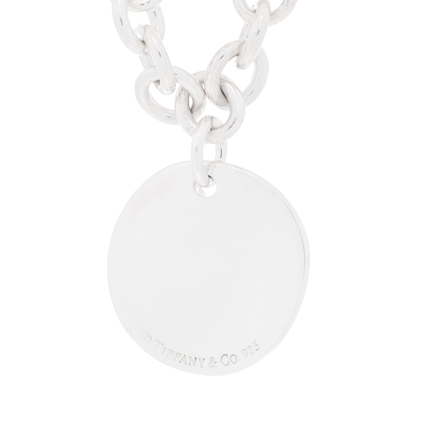 Sterling Silver Notes Round Tag Charm Bracelet