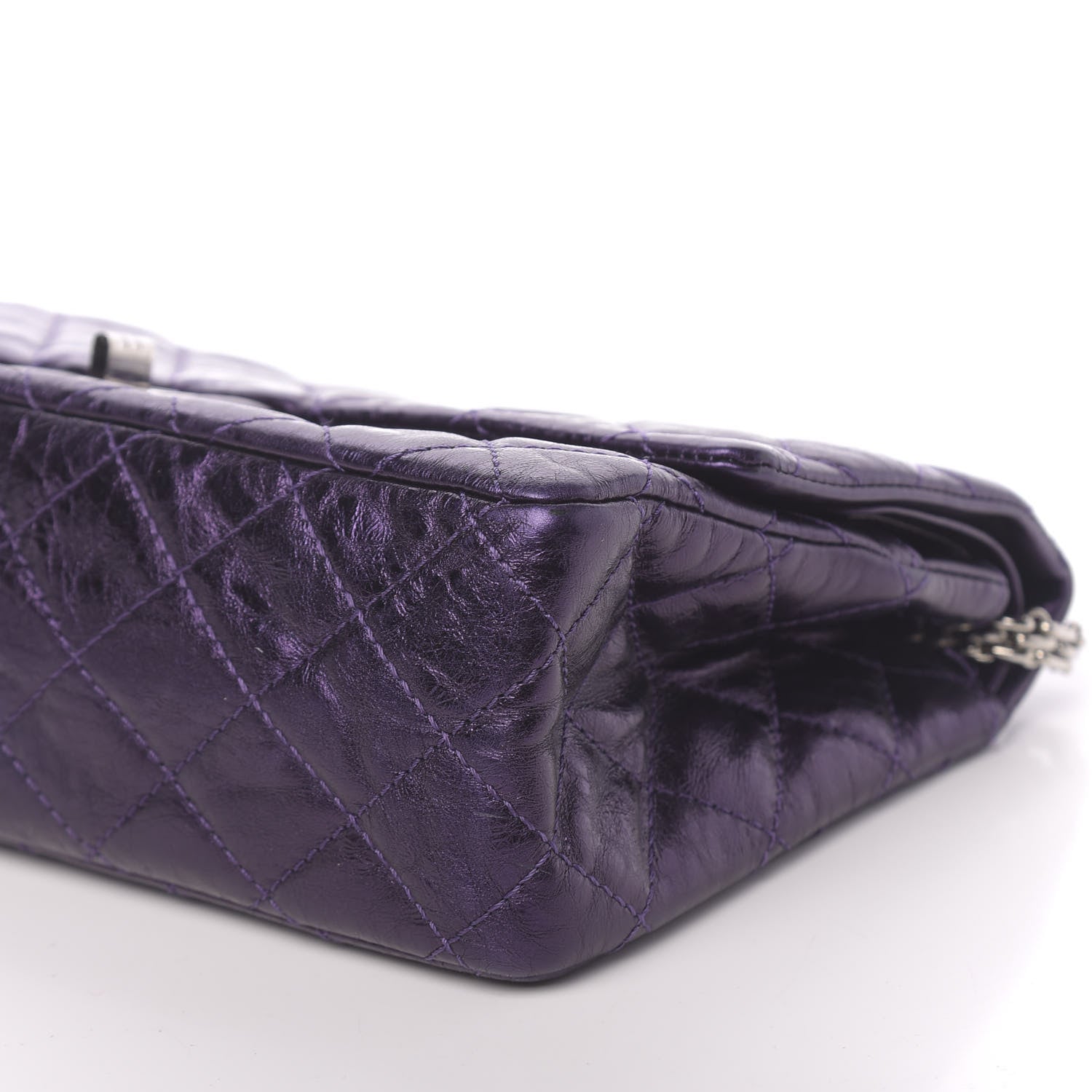 Chanel Metallic Calfskin Quilted 2.55 Reissue 226 Flap Violet 7 of 12