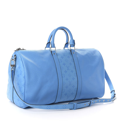 Louis Vuitton Taigarama Keepall Bandouliere 50 Blue Lagoon 2 of 8