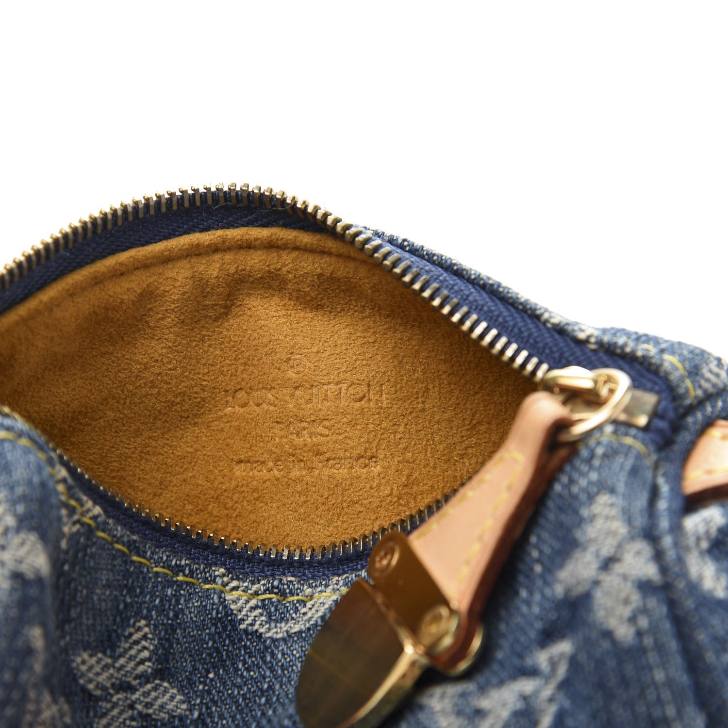 Louis Vuitton Monogram Denim Pochette Speedy PM Key Holder Blue 5 of 9