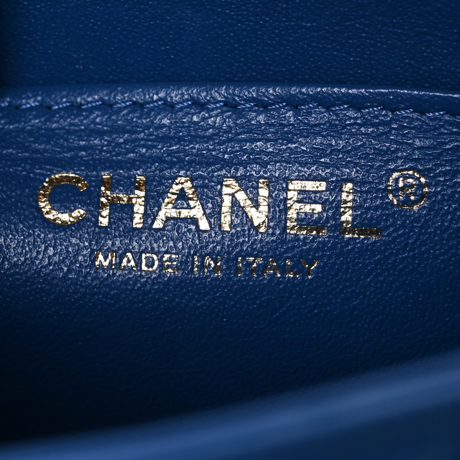 Chanel Lambskin Chevron Quilted Mini Square Flap Blue 6 of 10