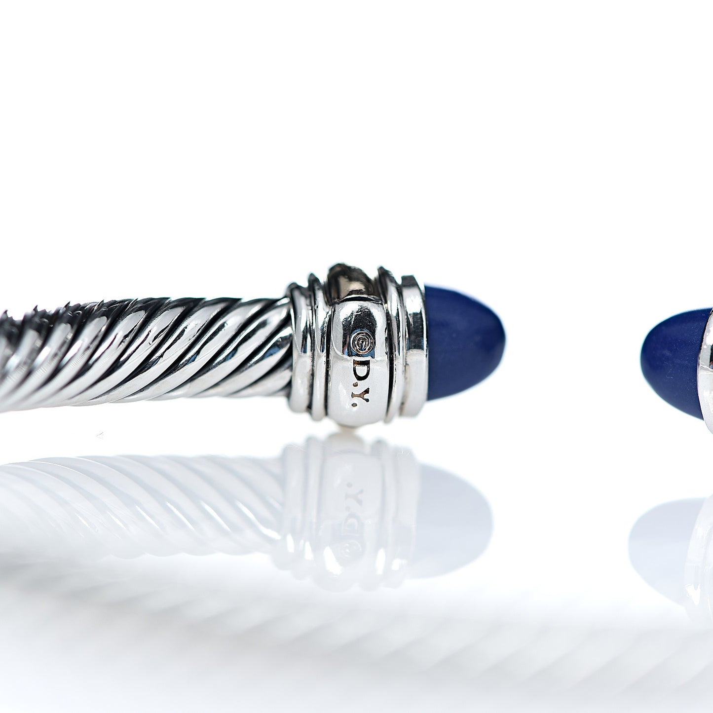 Sterling Silver 14K Yellow Gold Lapis Lazuli 5mm Cable Classics Bracelet