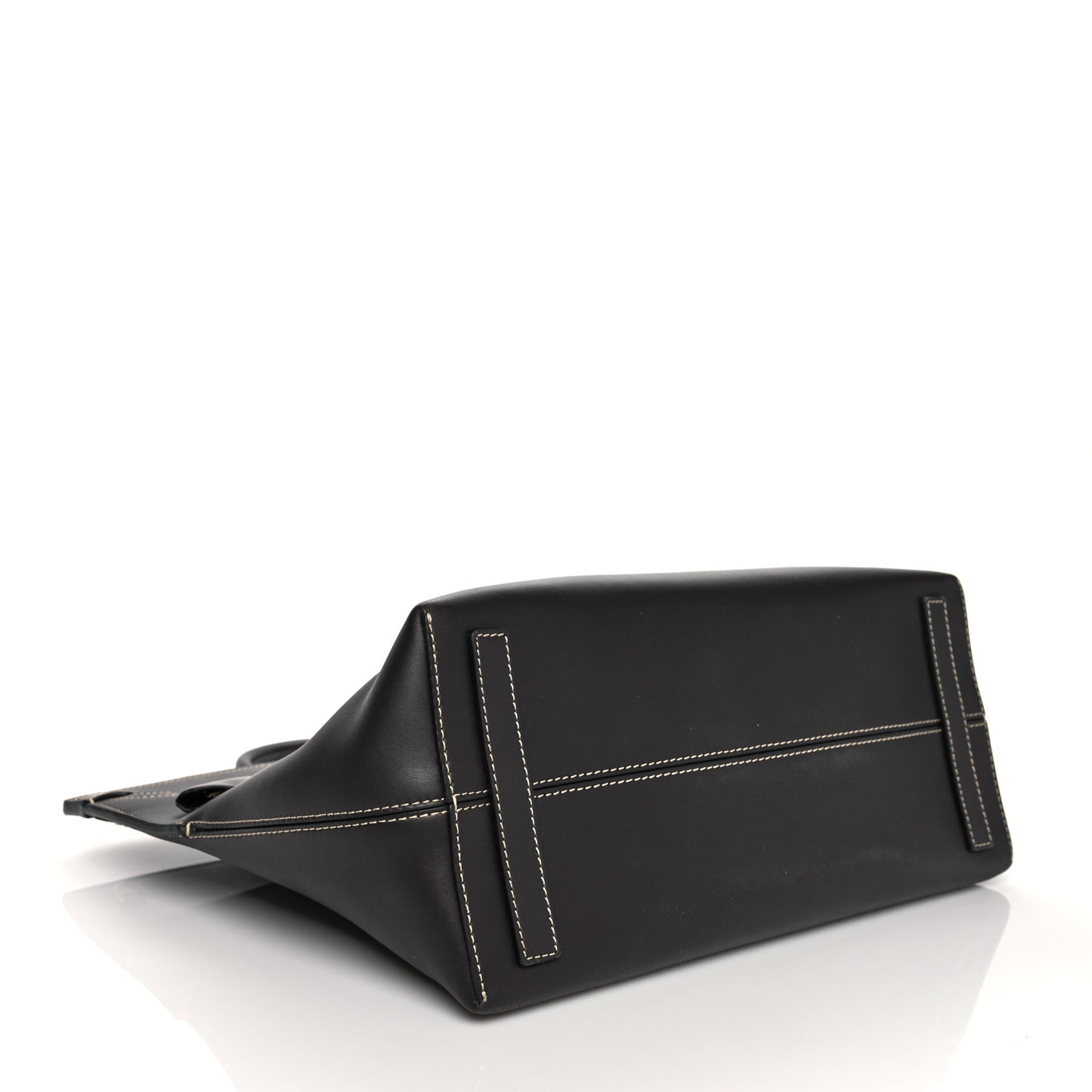 Calfskin Medium Society Top Handle Tote Dark Brown