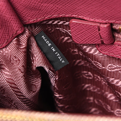 Prada Saffiano Small Galleria Double Zip Tote Fuxia 8 of 22