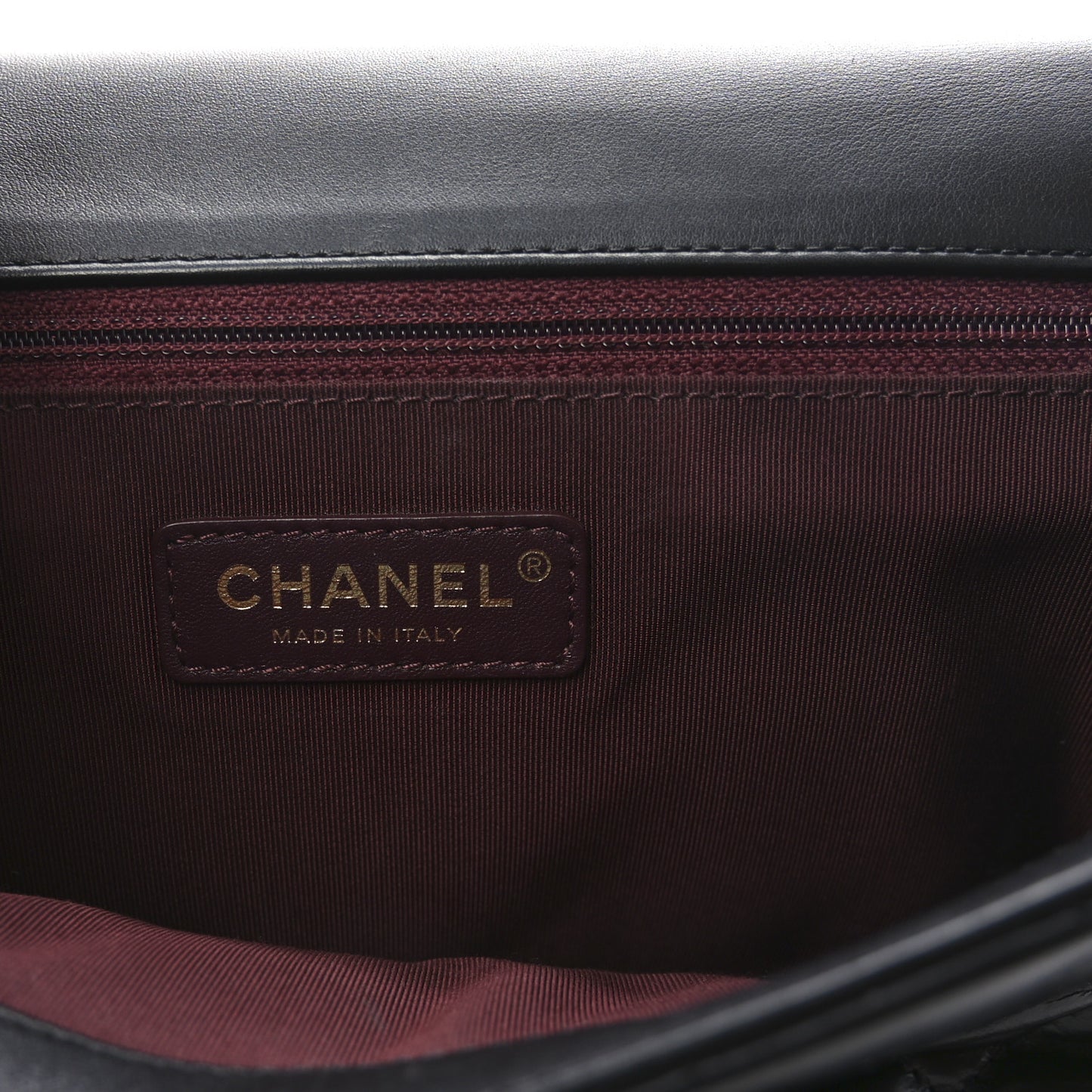 Glazed Calfskin Quilted Medium Gold Bar Top Handle Flap Black