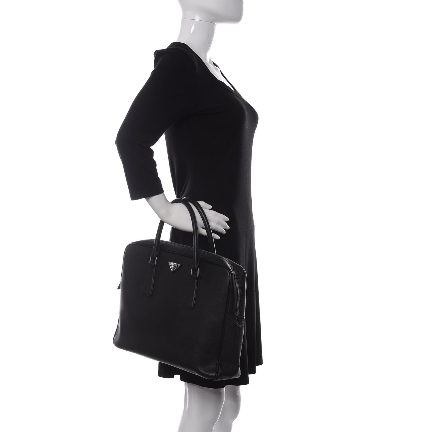 Saffiano Travel Briefcase Black