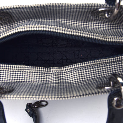 Christian Dior Canvas Houndstooth Patent Large Lady Dior Black 4 of 4