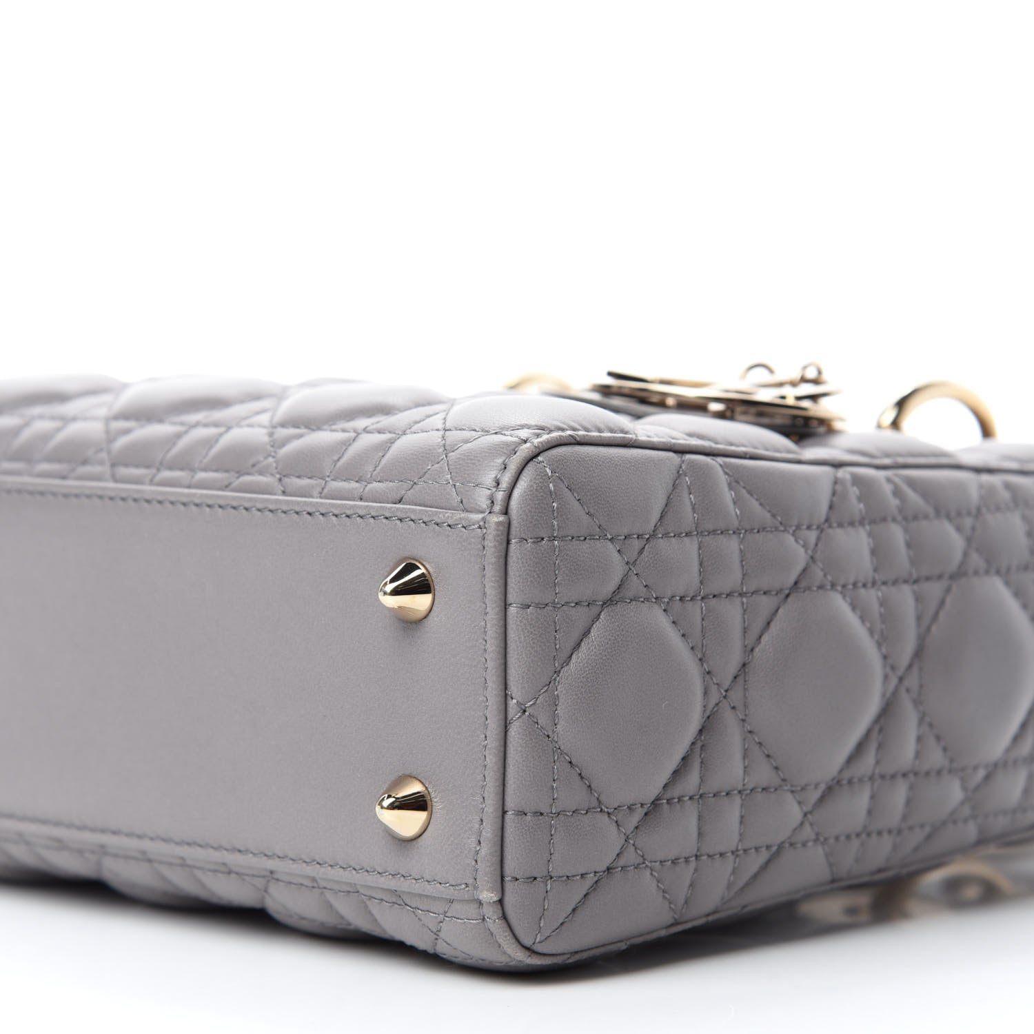 Christian Dior Lambskin Cannage Small Lucky Badges My Lady Dior Gris 7 of 10