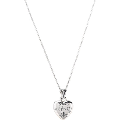 Gucci Sterling Silver Blind for Love Heart Pendant Necklace 1 of 7