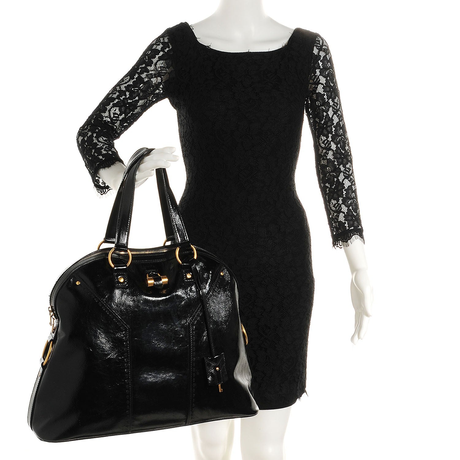 Saint Laurent Patent Oversized Muse Black 2 of 7