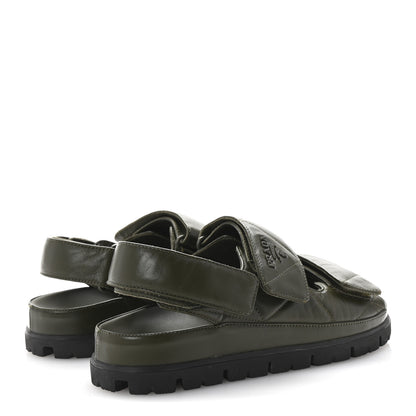 Prada Nappa Quilted Padded Slingback Sandals 35.5 Militare 5 of 9