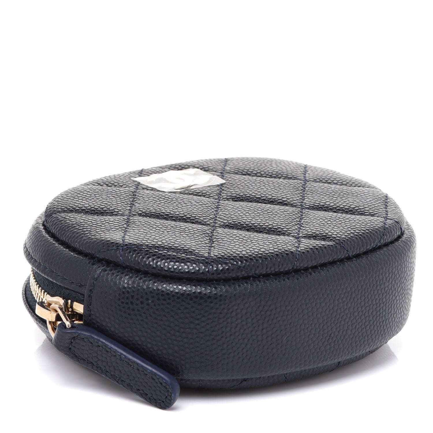 Chanel Caviar Quilted Zip Around Classic Coin Purse Navy 4 of 8
