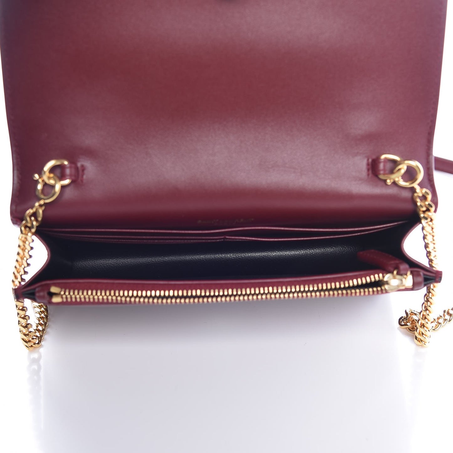 Smooth Calfskin Classic Monogram Kate Tassel Chain Wallet Pallisandre