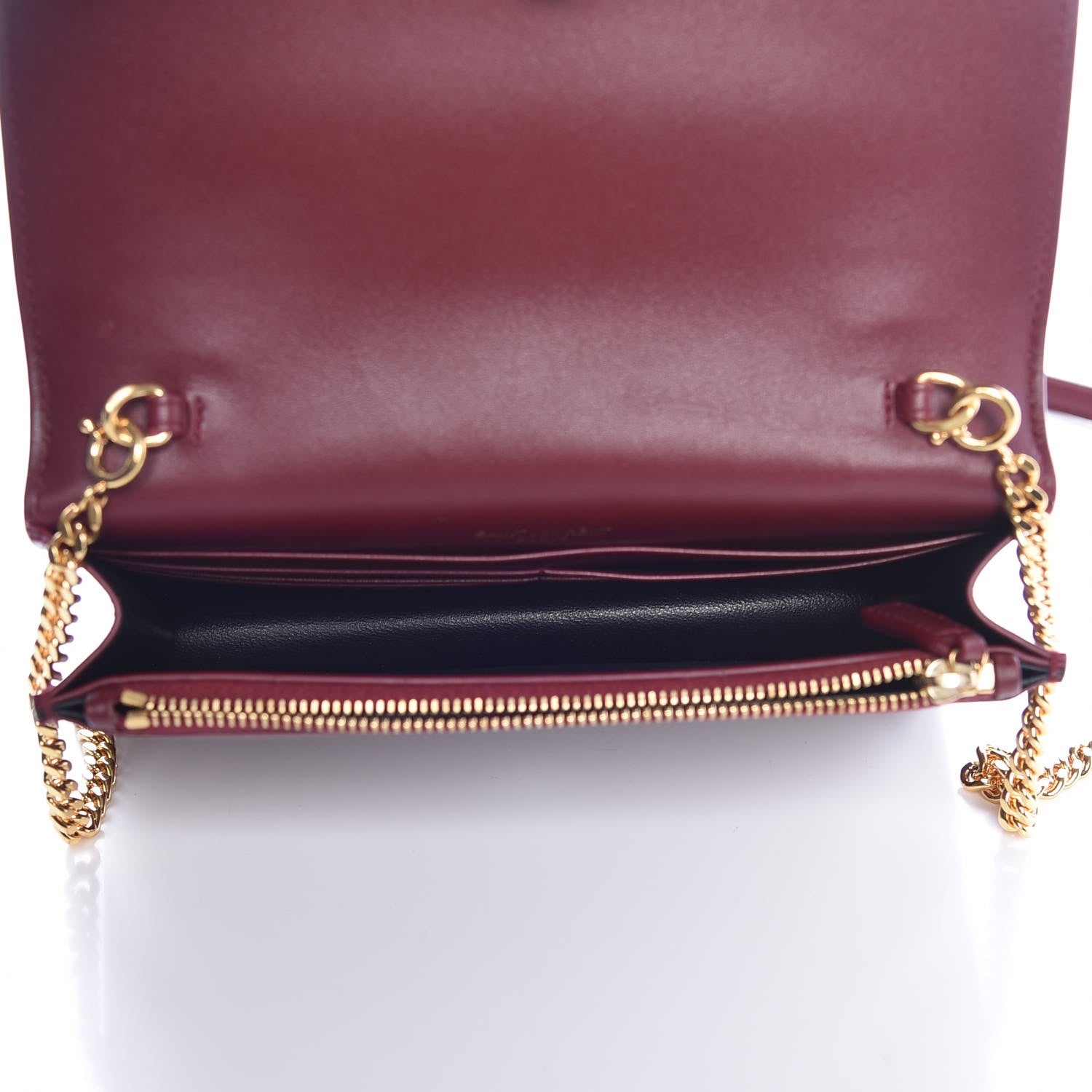 Saint Laurent Smooth Calfskin Classic Monogram Kate Tassel Chain Wallet Pallisandre 5 of 9
