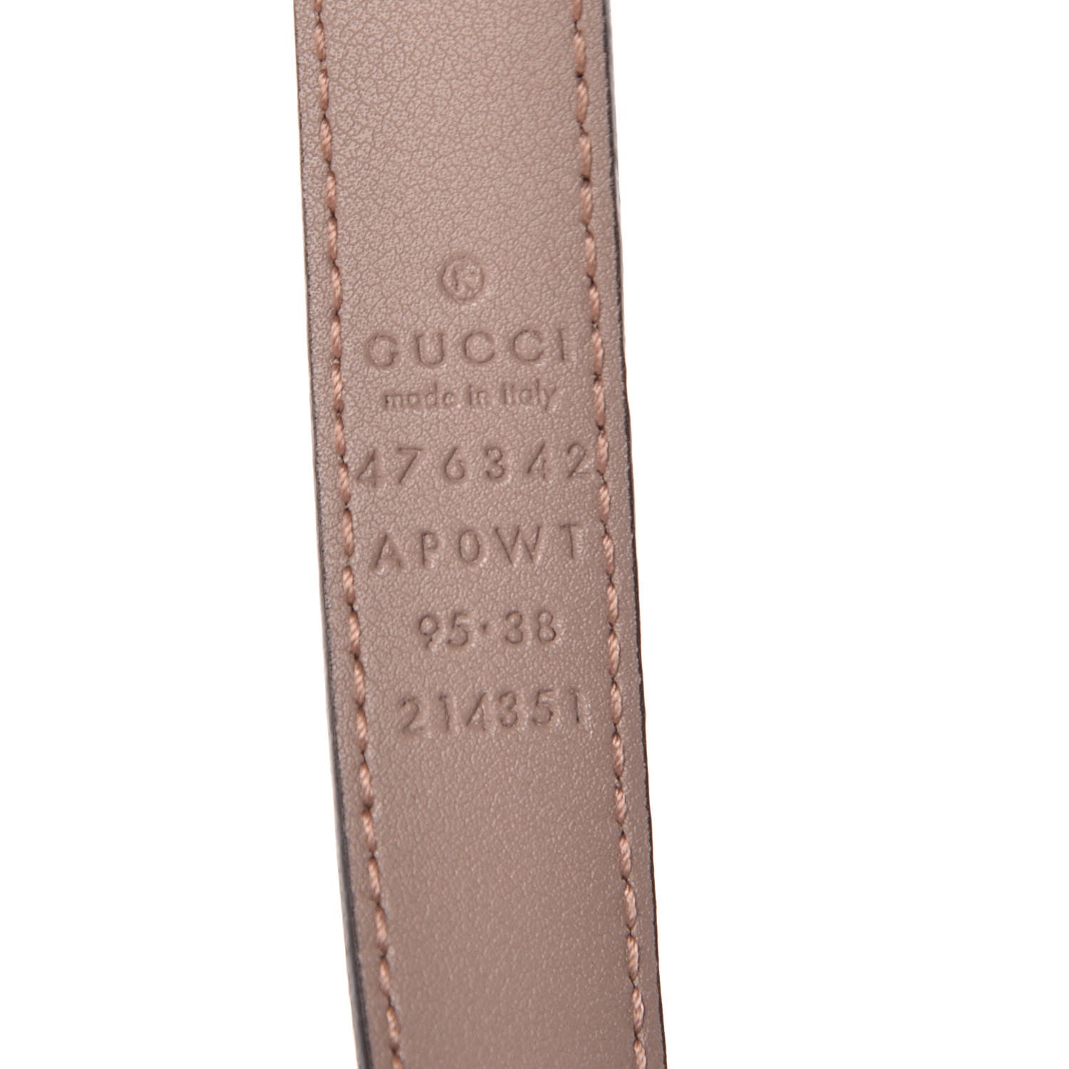 Gucci Calfskin Pearl Double G 20mm Belt 95 38 Porcelain Rose 4 of 7
