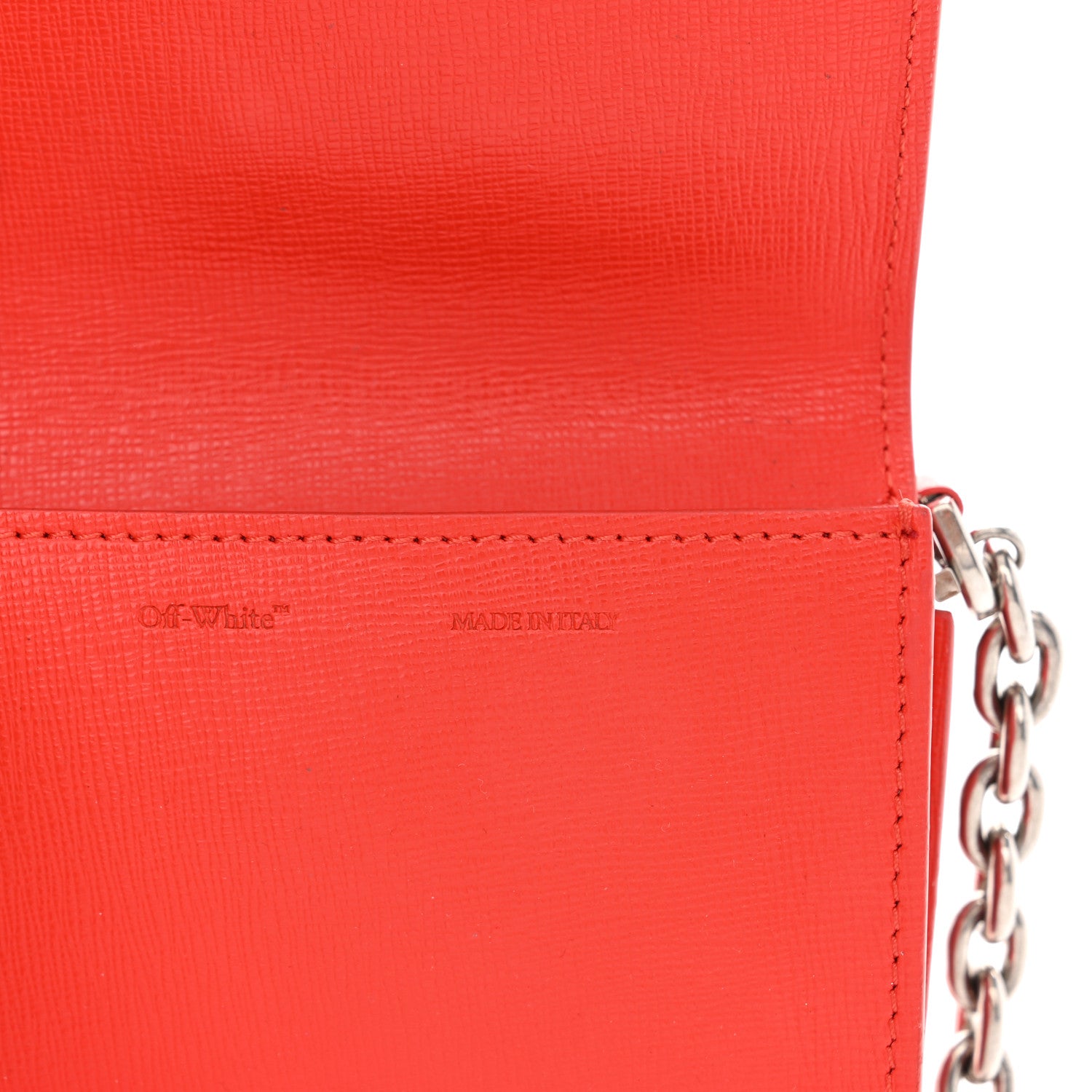 Off-White Saffiano Jitney Crossbody Wallet Red 7 of 10