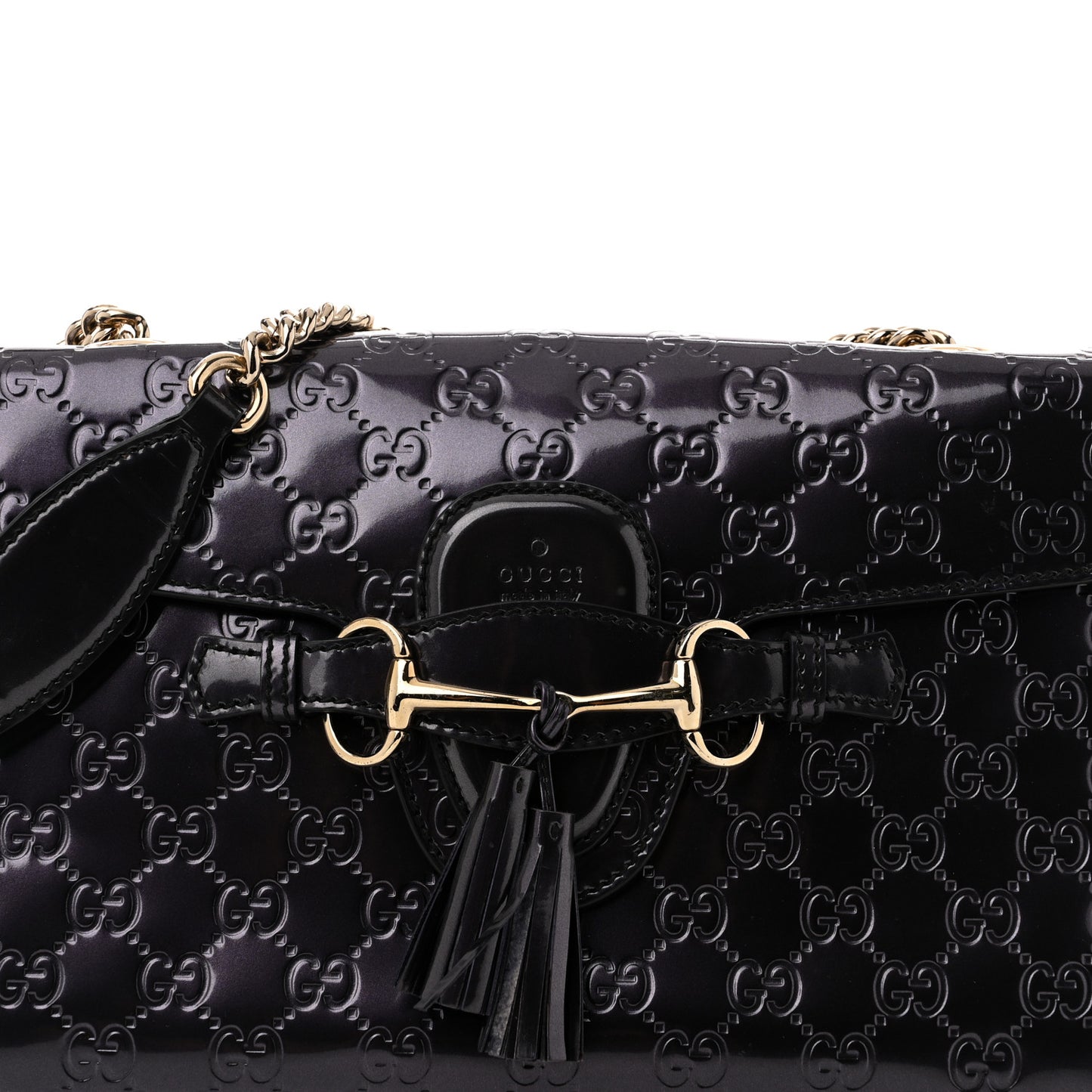 Shine Guccissima Medium Emily Chain Shoulder Bag Melanzana