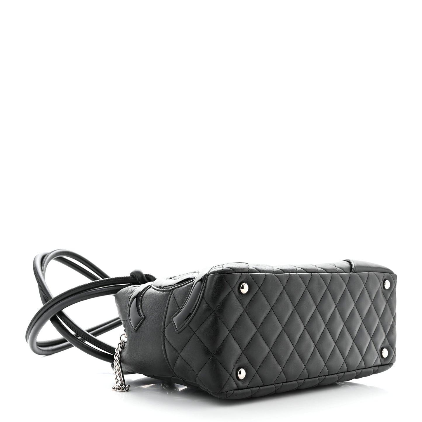 Calfskin Quilted Large Cambon Bowler Black