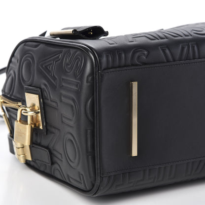 Louis Vuitton Calfskin Embossed Mini Cube Speedy Black 5 of 12