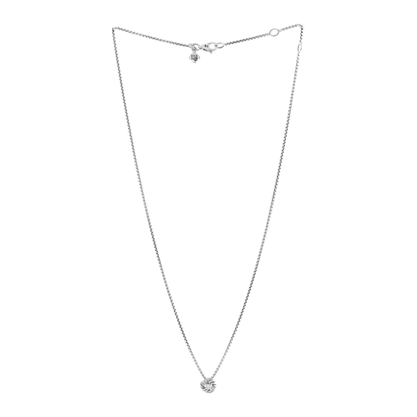 Sterling Silver Diamond 8mm Petite Infinity Pendant Necklace