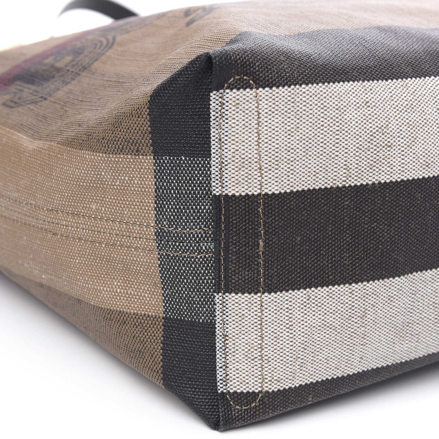 Coated Canvas Mega Check Medium Doodle Tote Black