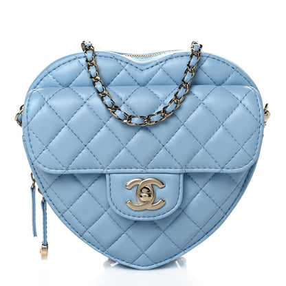 Chanel Lambskin Quilted CC In Love Heart Bag Light Blue 1 of 9