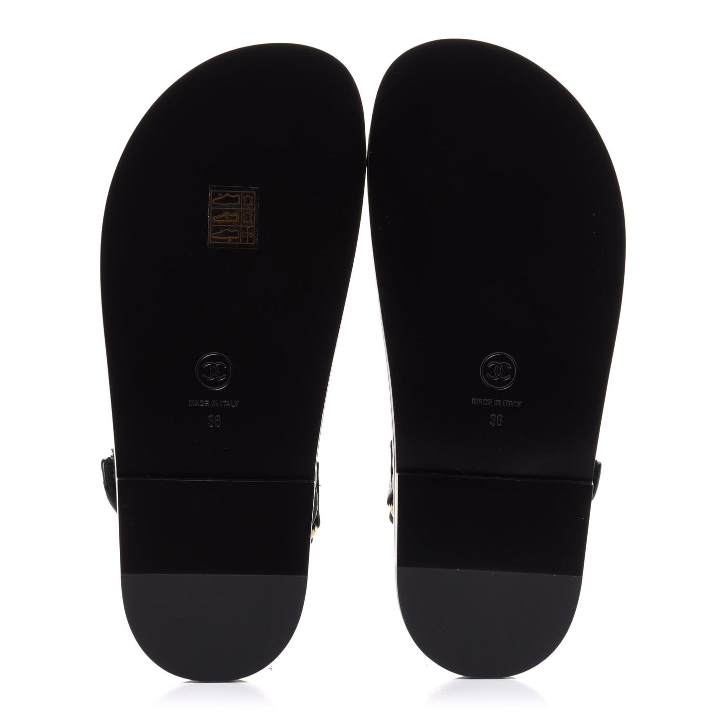 Grained Calfskin Velcro Dad Sandals 36 Black