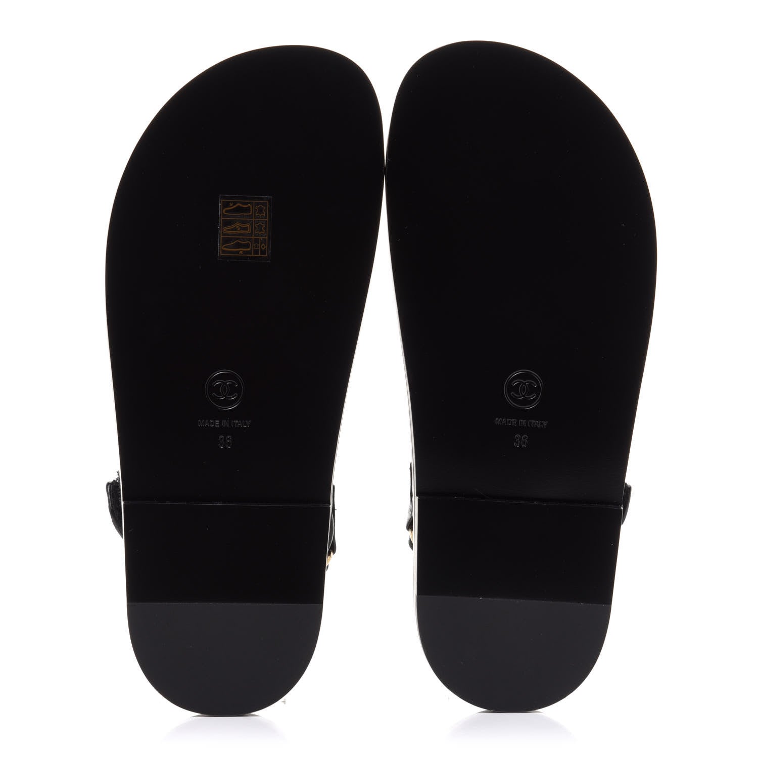 Chanel Grained Calfskin Velcro Dad Sandals 36 Black 6 of 10