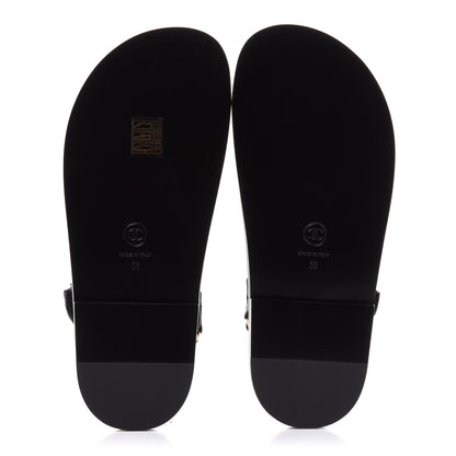 Chanel Grained Calfskin Velcro Dad Sandals 36 Black 6 of 10