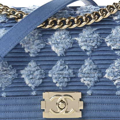 Chanel Denim Pleated Medium Boy Flap Light Blue 10 of 10