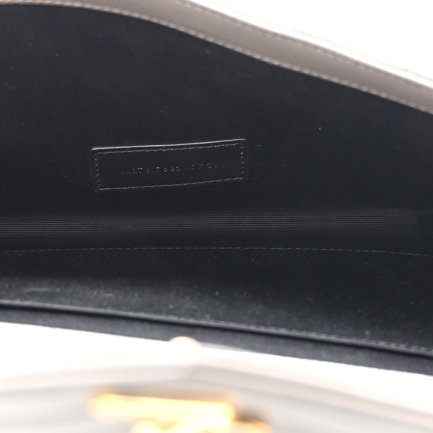 Saint Laurent Grain De Poudre Matelasse Chevron Monogram Envelope Clutch Fog 5 of 8