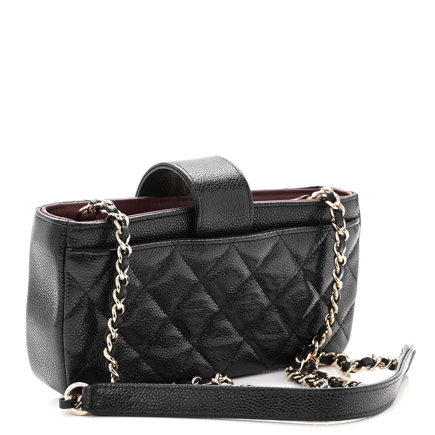 Chanel Caviar Quilted Business Affinity Phone Holder With Chain Black 3 of 11