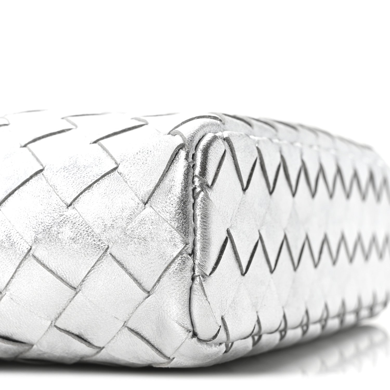 Bottega Veneta Laminated Nappa Intrecciato Bang Bang Vanity Case Silver 9 of 10