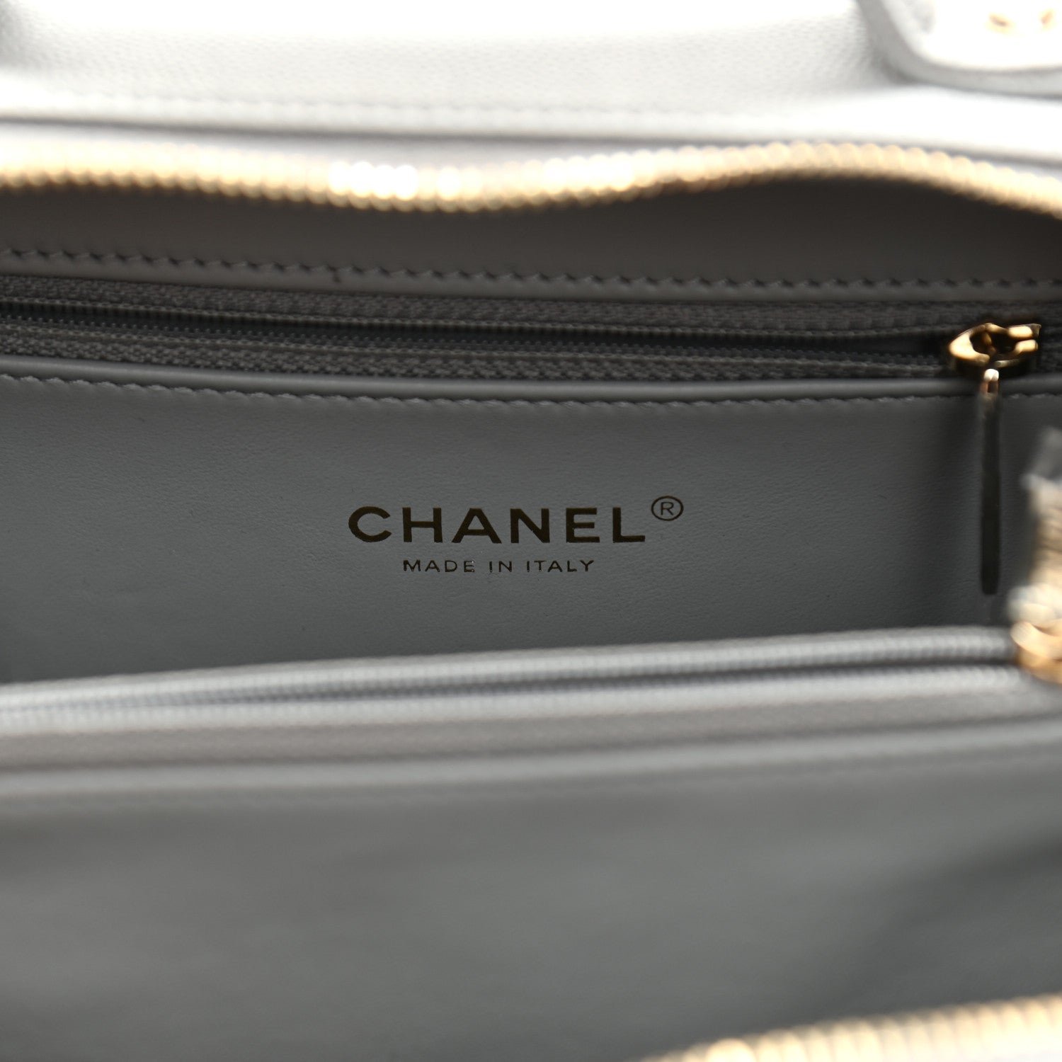 Chanel Caviar Quilted Medium CC Filigree Vanity Case Grey 6 of 11